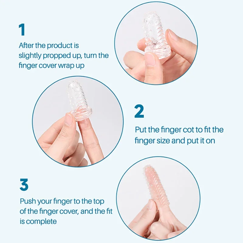 2Pcs Finger Reusable Condoms Sex Toys For Women Clitoris Stimulator Penis Sleeve Condom Vaginal Anal Masturbation Toy For Adult
