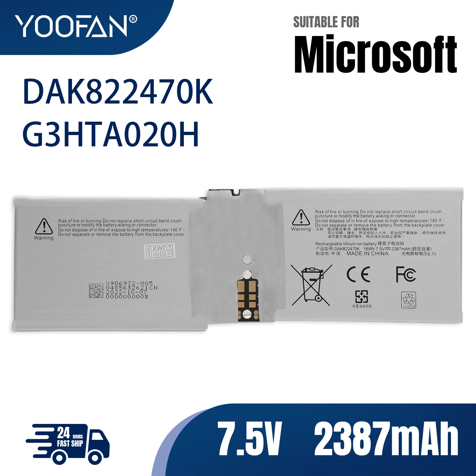 Yoofan Muslimatak822470K Batteria Per Microsoft Surface Book 1St 1703 1704 1705 13.5 "Cr7-00005 Cr7-00007 Batteria Dello Schermo