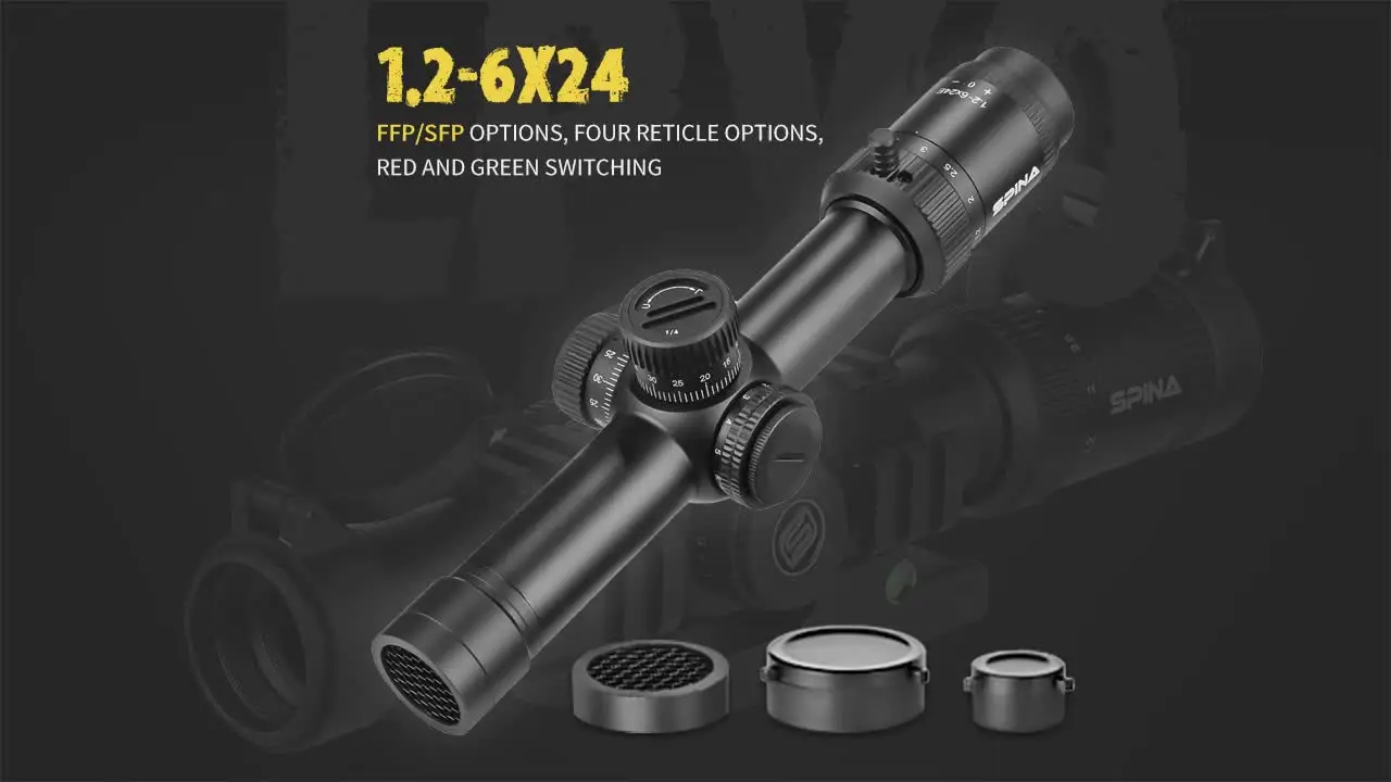 スコープ SPINA OPTICS WolfChase 1.2-6x24 FFP/SFP レッドドット