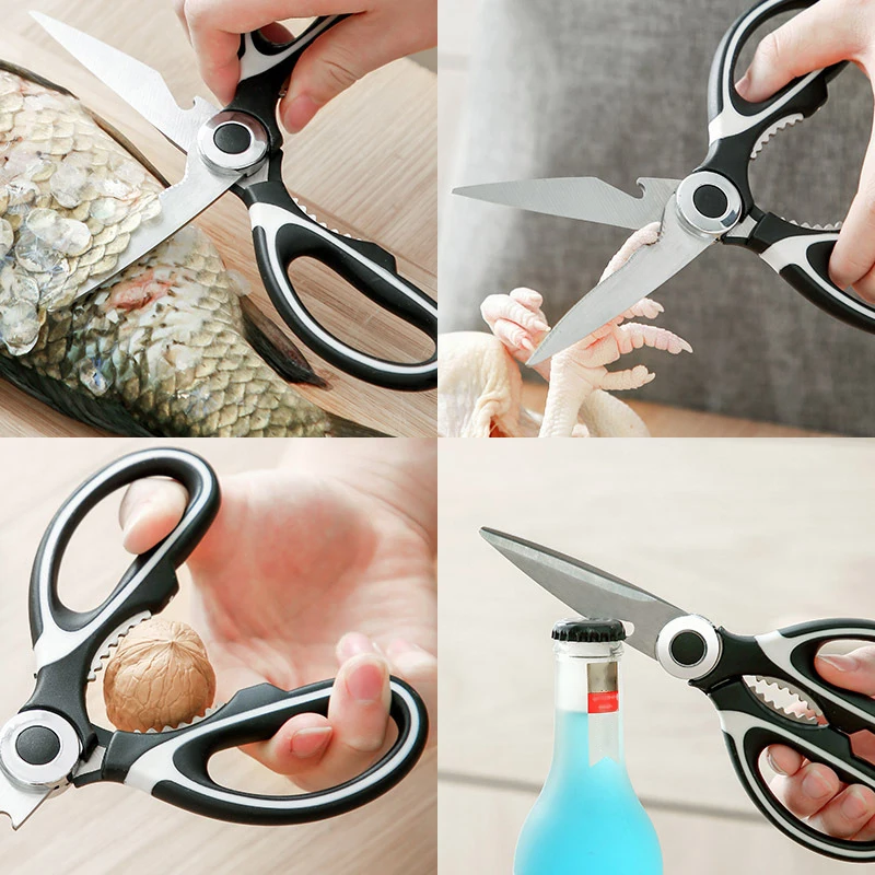 Description Picture 6 of item1PC Multi Functional Stainless Steel Household Kitchen Scissors For Cutting Vegetables, Chicken Bones, Fish, And Other Tools