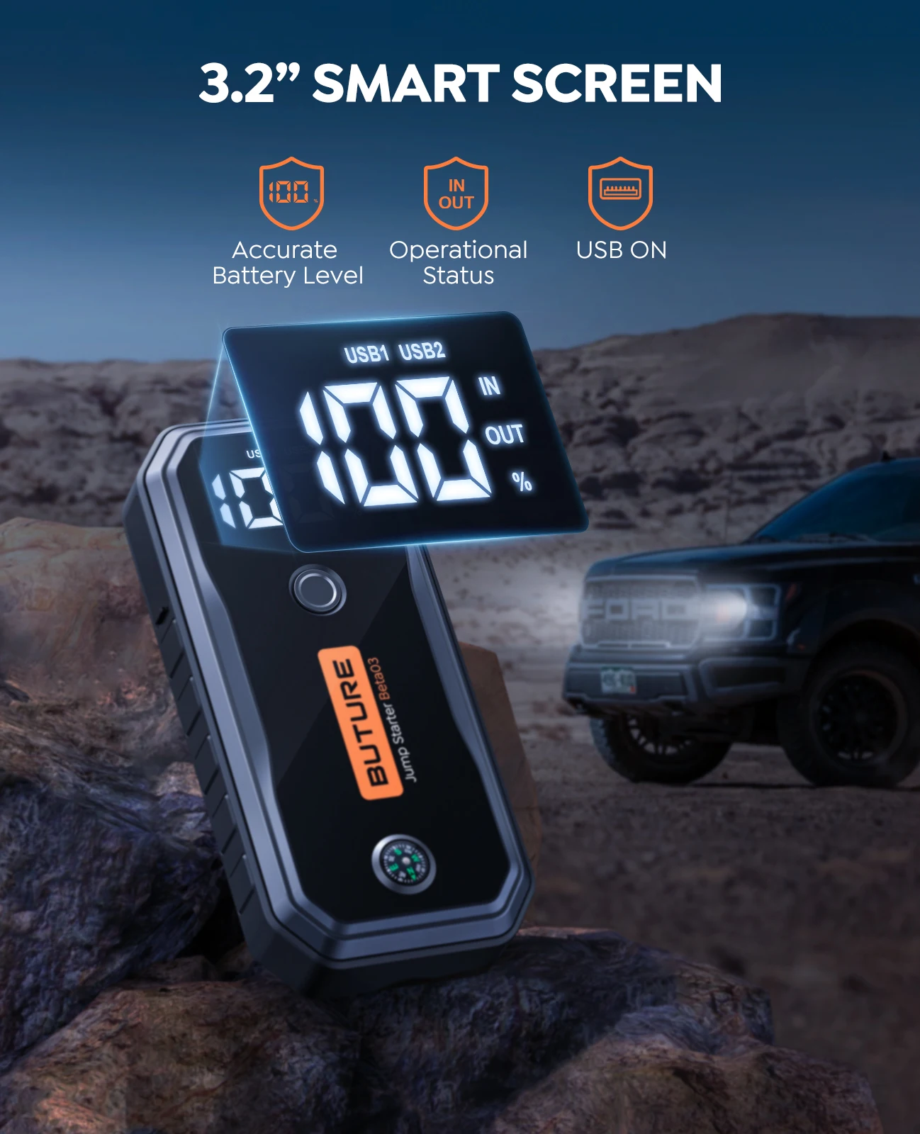Car Jump Starter 5000A 26800 mAh Portable