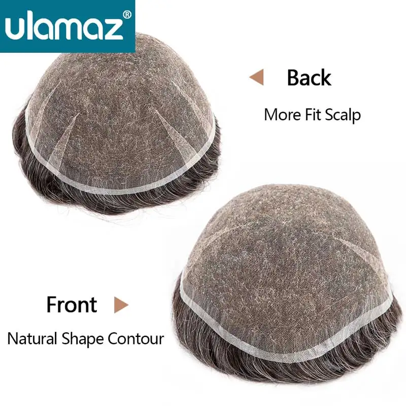 Premier Swiss Lace Toupee Ultra Delicate AIR-Lace Male Hair Prosthesis 80% Density Man Wig Full Lace Hair System Unit Mens Wig human hair toupee