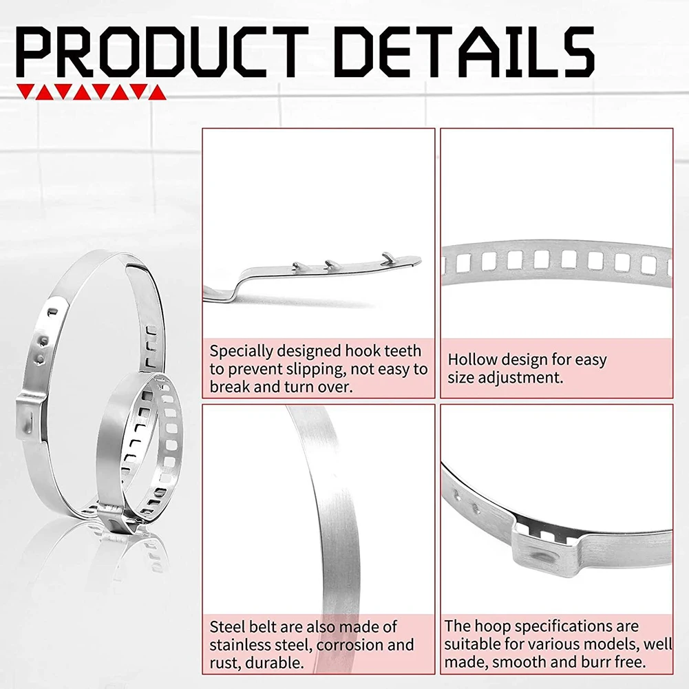 CV Boot Clamp Stainless Steel Clamp Clips 12pcs Car CV Boot Clamp Kit 25-50mm 50-120mm For Rubber CV Joint Boot