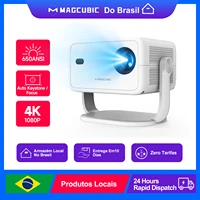 Magcubic L018 4K 650ANSI Projetor Portátil Nativo 1080P Foco Automático Correção Keystone Android 11 BT5.2 WIFI6 360 °   Cinema em casa