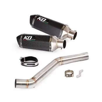 51MM For CFMOTO NK400 650NK Motorcycle Exhaust Pipe Escape Mid Link Pipe Muffler Connect Tube Slip On Stainless Steel All Year