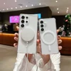 Magsafe Magnetic Charge Phone Case For Samsung Galaxy S25 S24 S23 Ultra S22 Plus S21 FE A16 A15 A35 A55 Clear Acrylic Slim Cover 3