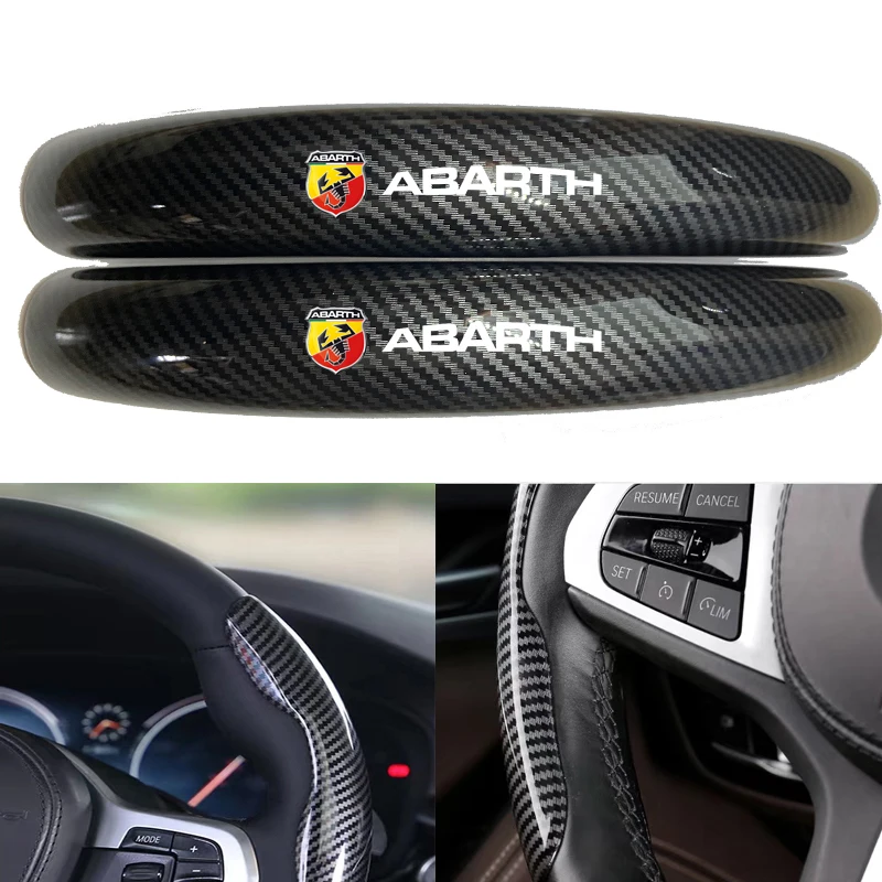 

For Fiat Abarth 500 595 695 Spider 124 Auto Accessories Abarth Car Carbon Fiber Car Steering Wheel Cover Black Fiber