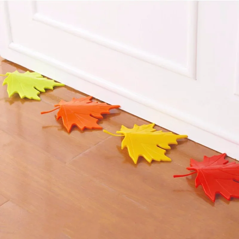 Kid Baby Creative Maple Leaf Shape Finger Safety Door Stopper Stops Protector Wedge Door Catcher Block Home Decor door stopper