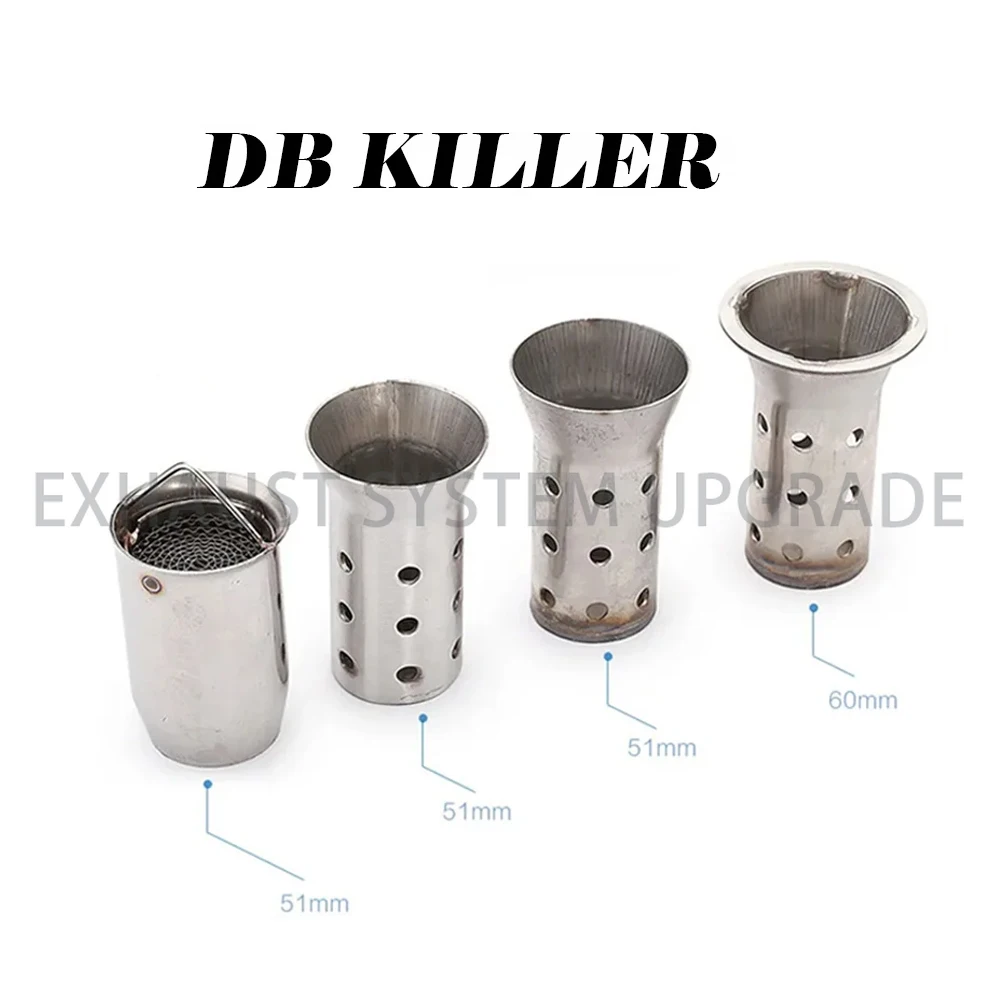 Slip-On Db Killer Silenziatore Di Scarico Moto In Acciaio Inox Regolabile Db Killer Silenziatore Noise Sound Eliminator 51Mm 60Mm