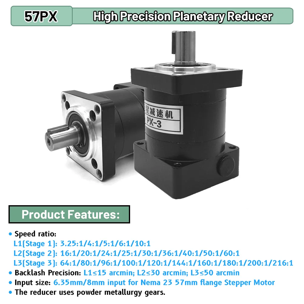 Nema23 Planetary Gearbox Reducer Precision Step-down Gearbox for Manipulator 57 Motor planetary reducer