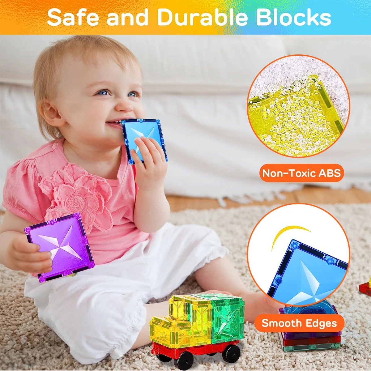 Bloques de Montessori para ni&ntilde;os construcci&oacute;n magn&eacute;ticos，3D Modelo DIY de construcci&oacute;n dise&ntilde;ador，ni&ntilde;o y ni&ntilde;a, regalo