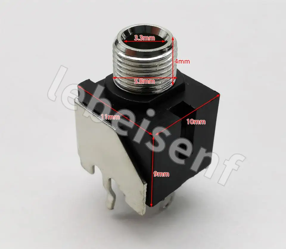 10 개 이어폰 소켓 PJ-301BM 금속 프레임 3.5 미리메터 오디오 및 비디오 소켓 전체 구리 너트 (스위치)