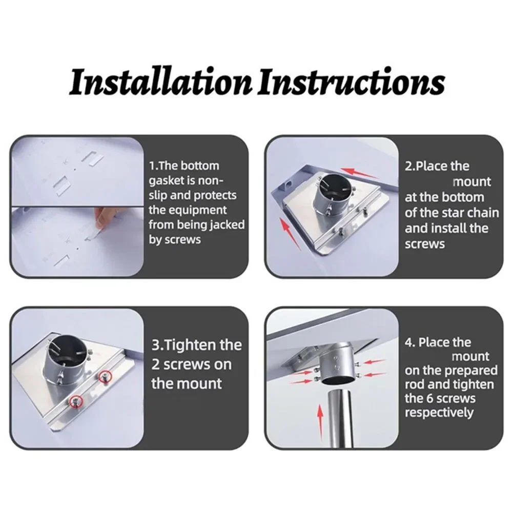 Flexible Positioning Starlink Gen 3 Mounting Kit Starlink Pipe Adapter Metal Construction Rust Resistance Secure Installation starlink mounting kit
