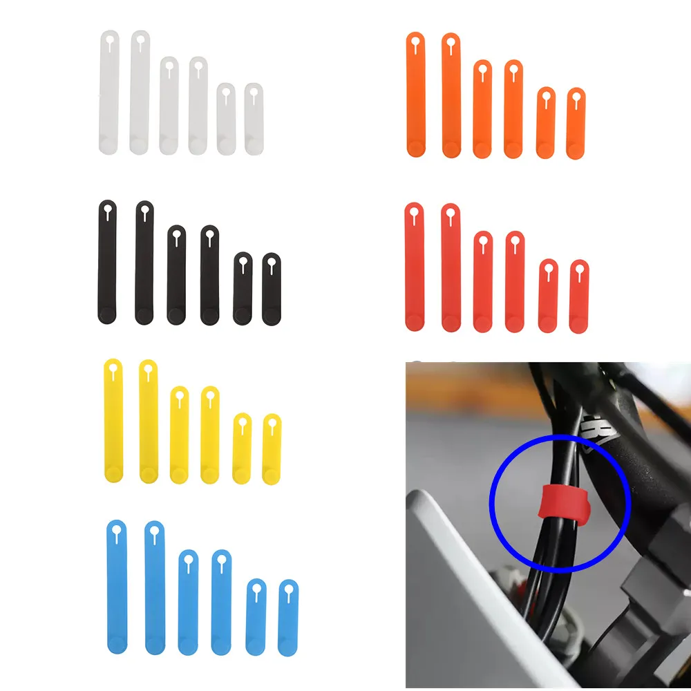 

Fixing Tension Strap Tie Up Silicone Bandage 10pcs Universal Motorcycle Oil Pipe/Tubing/Throttle/Brake Clutch Cable Wire