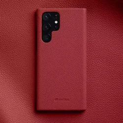 Melkco Premium Genuine Leather Luxury Retro Cowhide Protective Hard Case - S26 (Red)