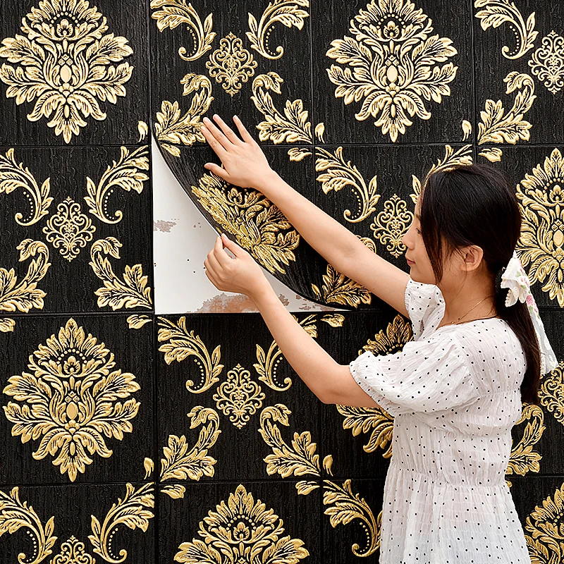 

Wallpaper self-adhesive wallpaper waterproof and moisture-proof self-adhesive paper 3d three-dimensional wall stickers self-adhe
