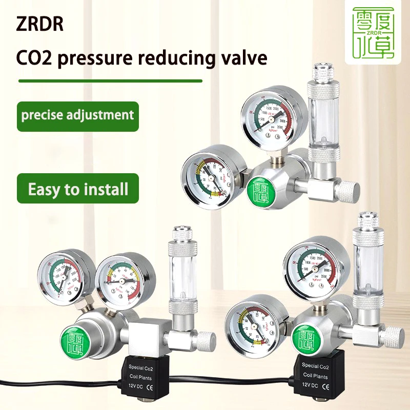 CO2 Regulator DIY Aquarium CO2 Regulator Magnetic Solenoid Kit Check Valve Fish Tank Accessories CO2 Control System Reactor Generator Set