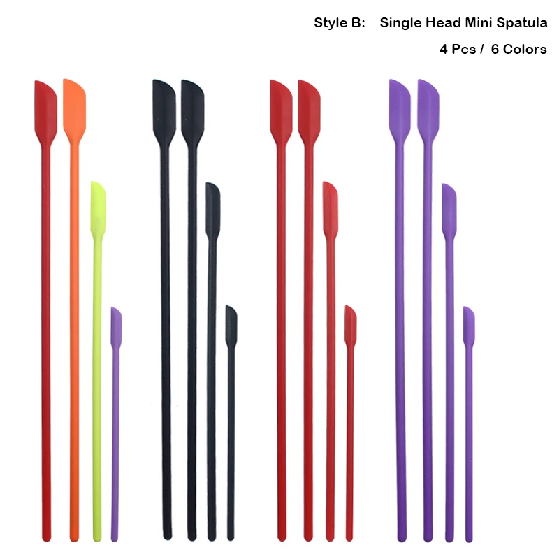 Mini Silicone Corner Spatula Set Thin Jar Bottle Silicone Scraper Gadget Cake Cream Jam Spatulas Kitchen Utensils BPA Free