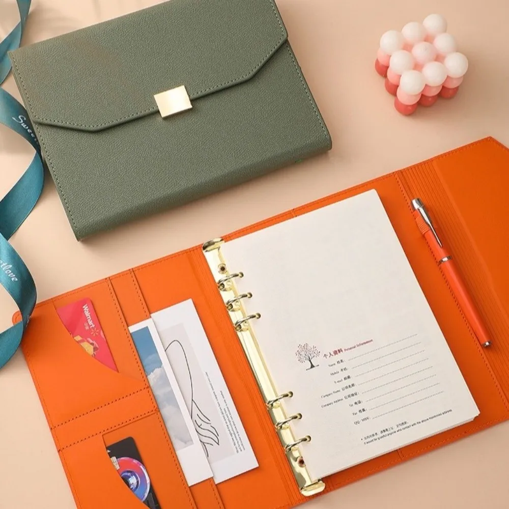 A6/A5 Binder Notebook Agenda Planer Leder Abdeckung Nachfüllbare Notebook Lose-blatt Büro Liefert Reise Journal Notebook – Detail 7