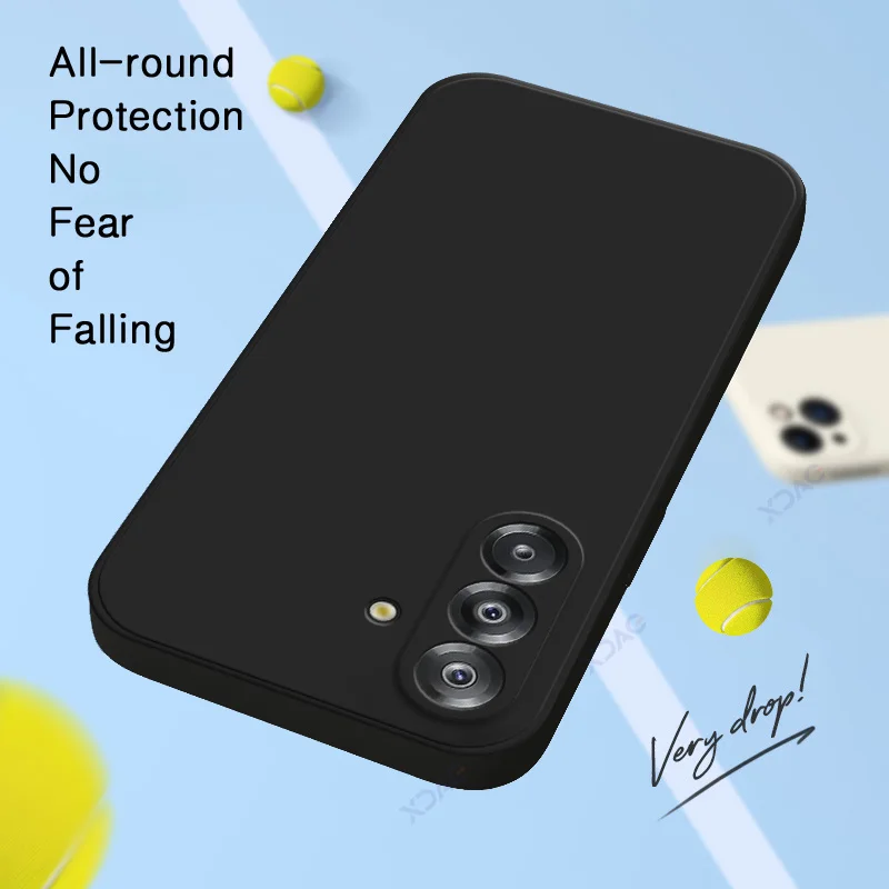 Luxury Cellphone Case with Camera Protection - Soft Square Liquid Silicone Armor Cover