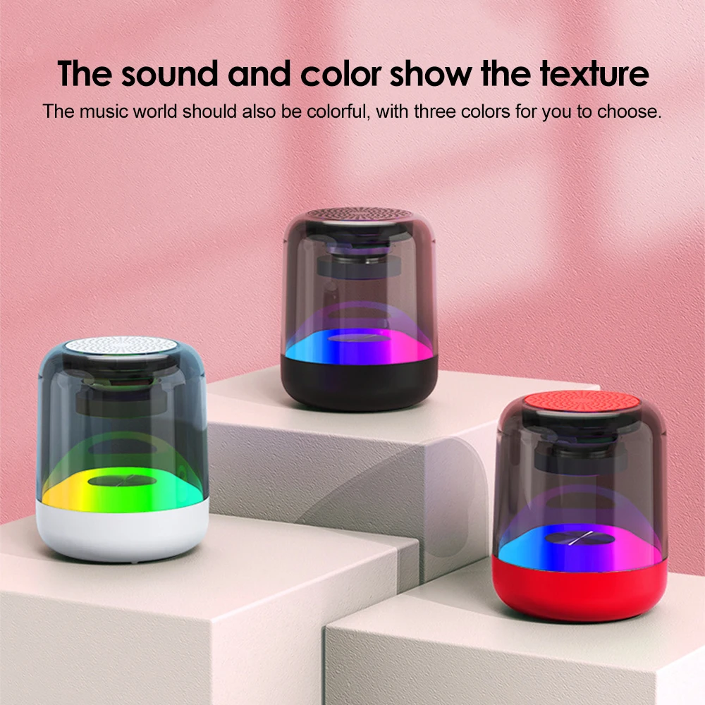 Altoparlante Bluetooth Per Telefono Cellulare Luci Colorate Di Alta Qualità Wireless Small Sound Box Subwoofer Portatile Home Impact Mini Regalo