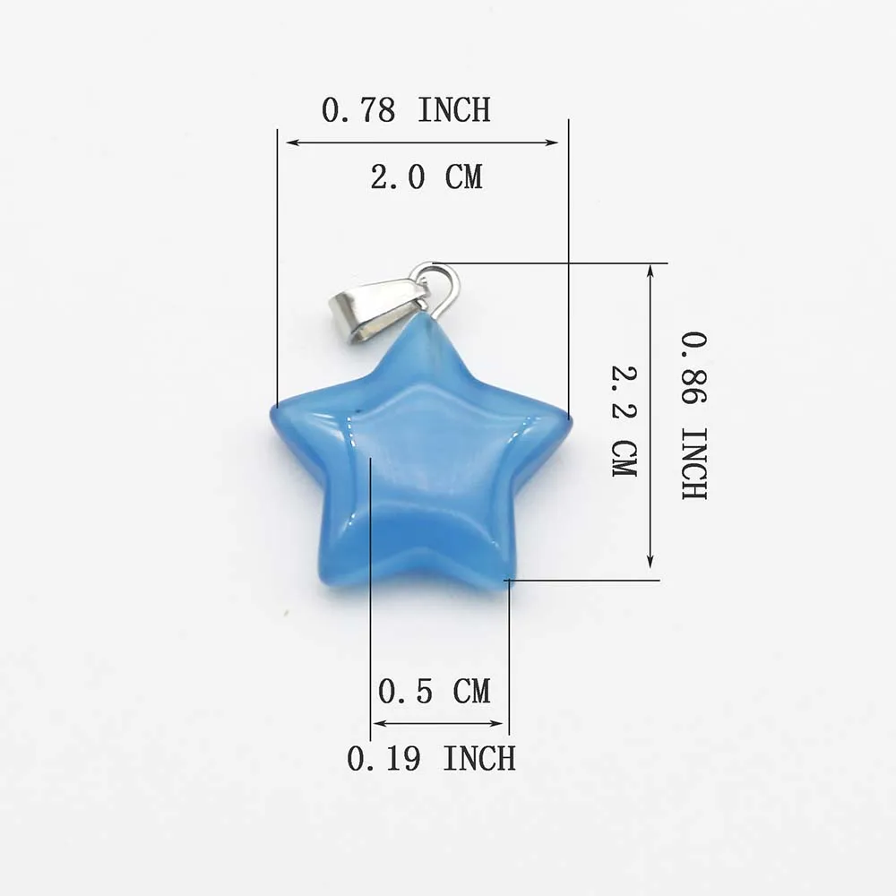 Natural Stone Crystal Agate Five Pointed Star Necklace Pendant Charm  Earrings Bracelet Jewelry Accessories Gift Wholesale 30Pcs