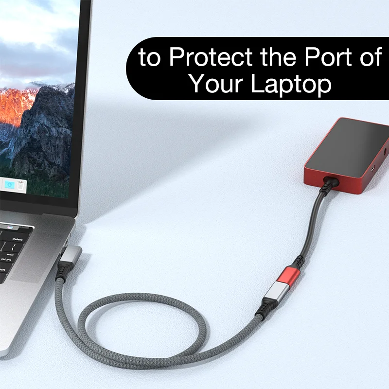 USB4 케이블 90도 USB-C-암 USB-C TB3/4 호환 8K@60Hz 40Gbps 데이터 전송 PD100W 5A 고속 충전 남성-여성 Ada