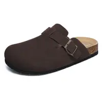 Evshine Fashion Slip-On Buckle Clogs With Cork Footbed Wide Widths Available Summer Men Cork Mules Cow Suede Women Baotou Clogs