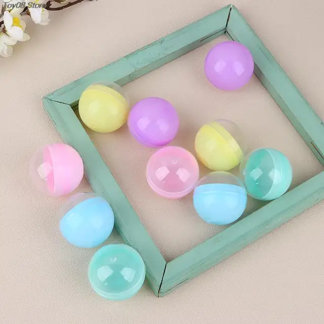 10Pcs 45mm Plastic PP Toy Capsules Half Transparent Colorful Round Surprise Ball Easy Open Lock Amusement for Vending Machine 6