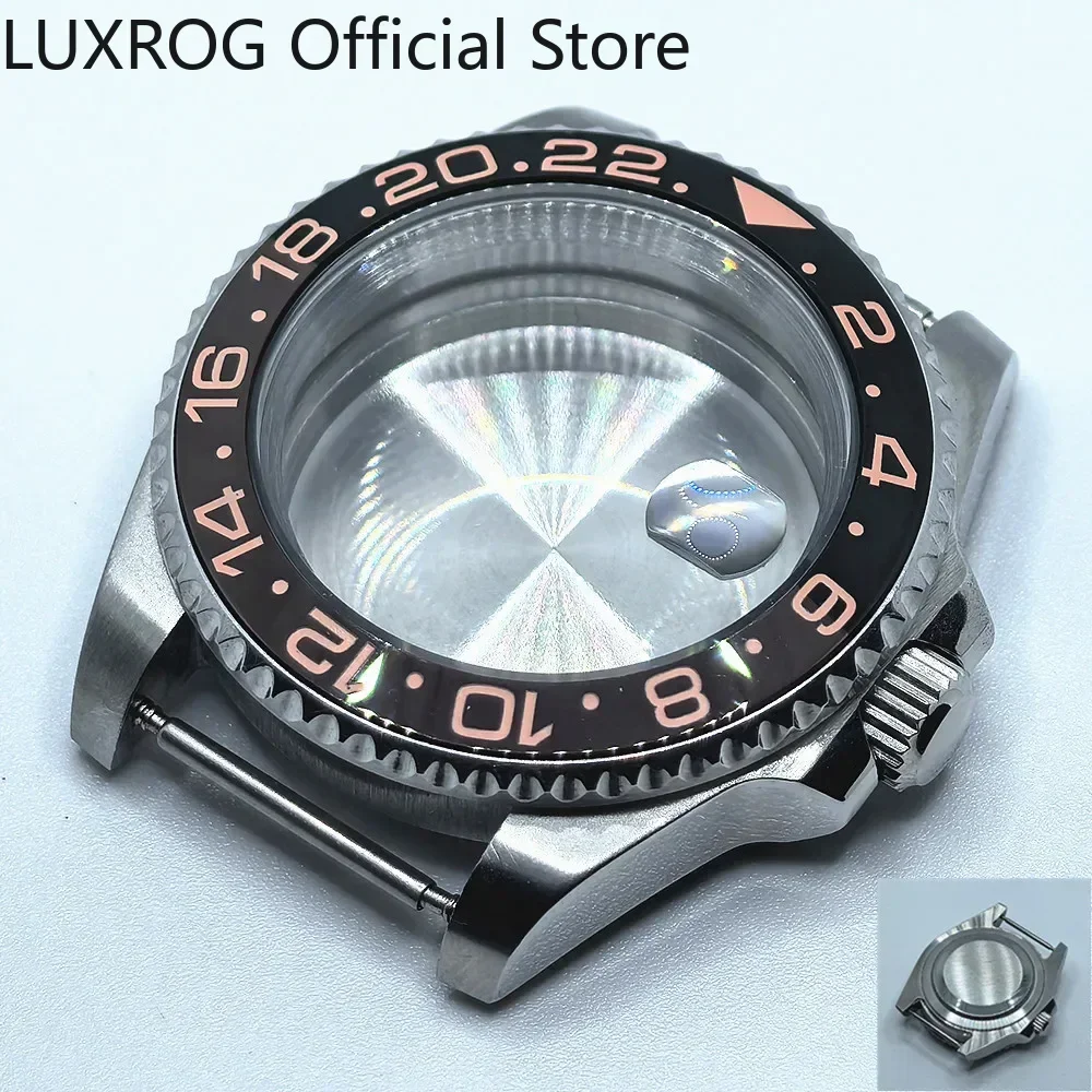 Stainless Steel 40MM Black Blue Ceramic Insert Watch Case