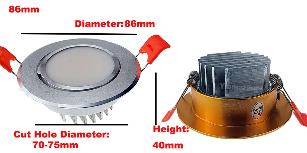 Description Picture 6 of itemSilver IP67 220V Adjust Angle Outdoor Waterproof IP65 IP66 LED Downlight 7w 9W 12W 15W 18W Kitchen Wall Spot Light Ceiling Lamp