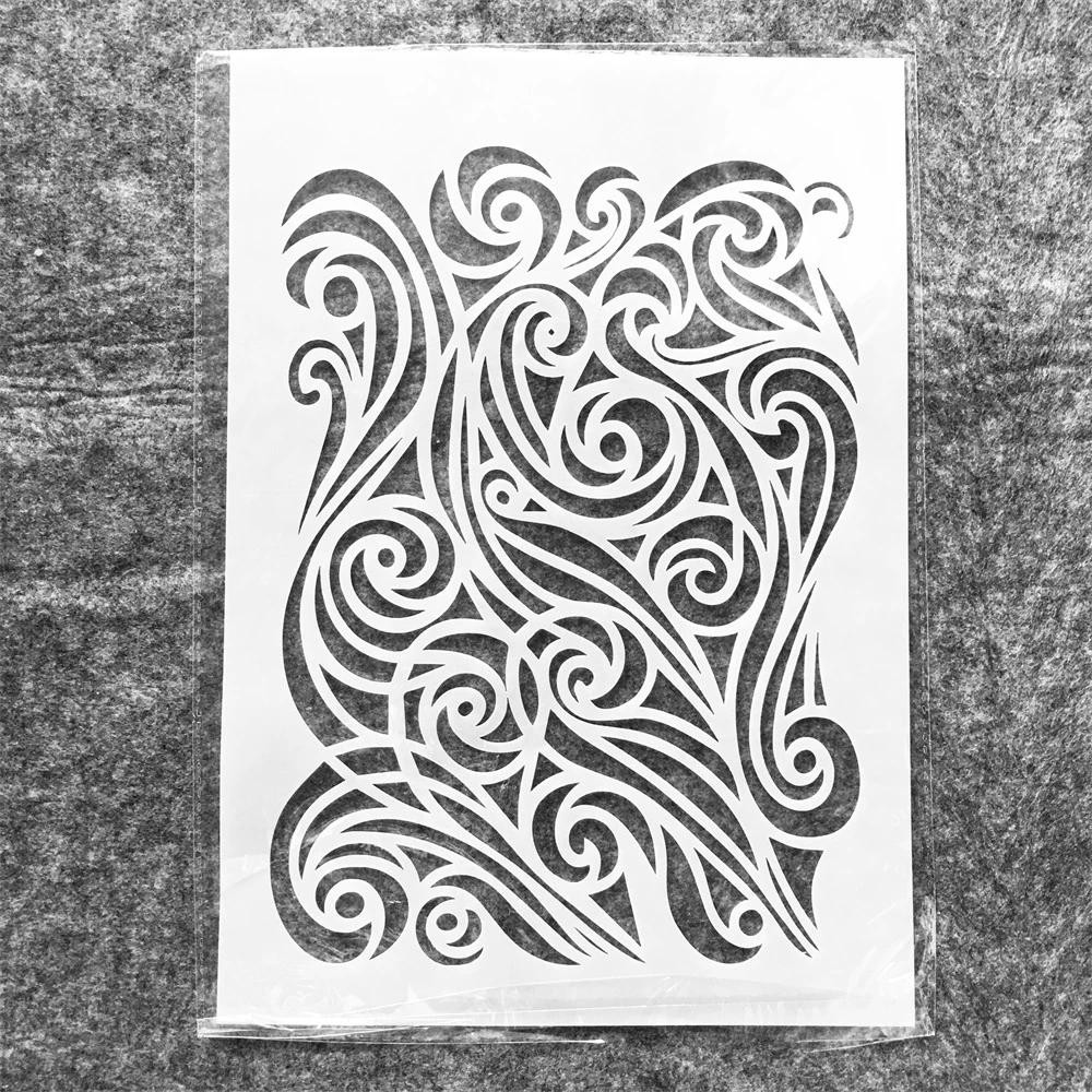 

A4 29cm Sea Wave Texture DIY Layering Stencils Wall Painting Scrapbook Coloring Embossing Album Decorative Template