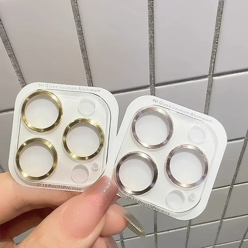 Premium Metal Ring Tempered Glass Camera Lens Protector Film