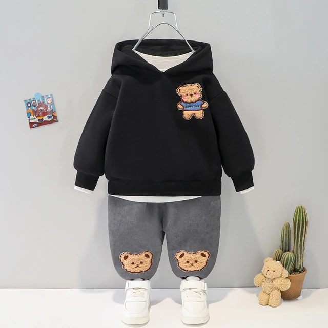 Cute Baby Girls Hoodies and Pant Kids Thick Luxury Designer Sweatshirt  Winter Clothes Infant Children's Clothing for Boys - AliExpress