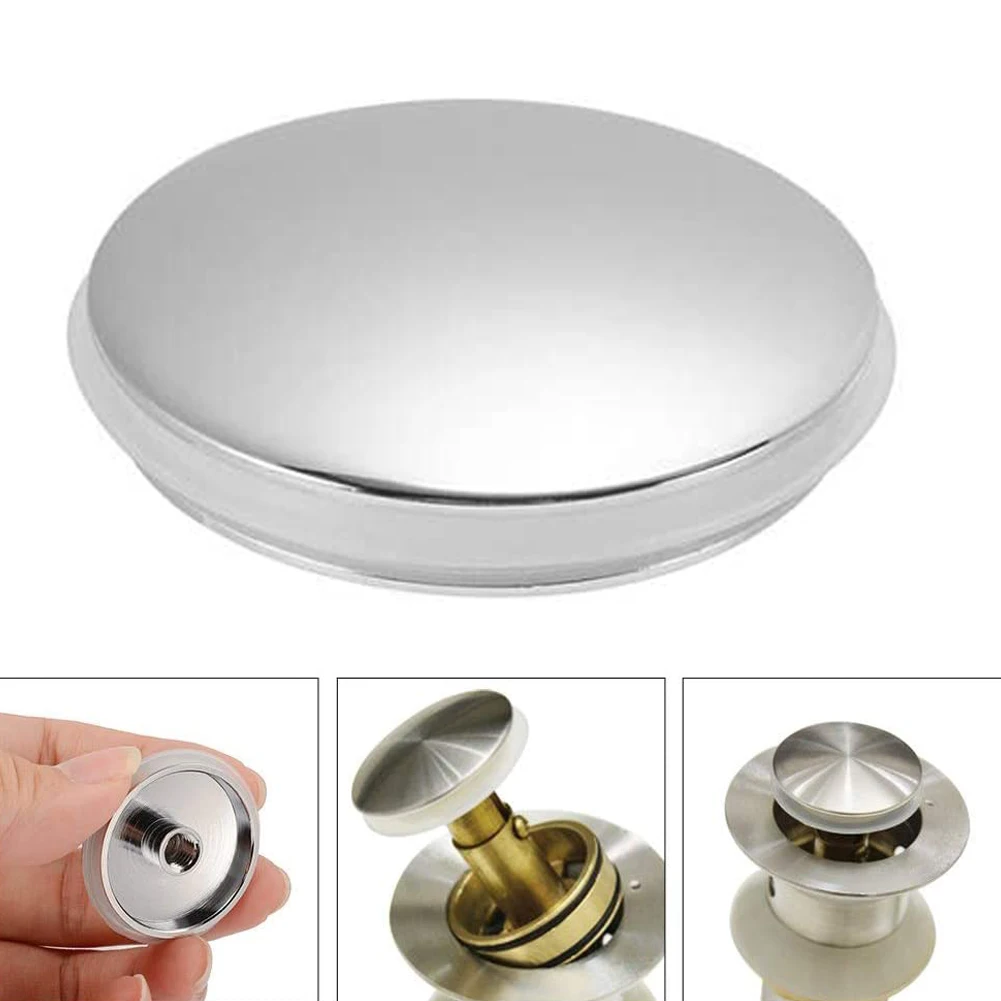 

38mm Replacement Sink/Basin Waste Plug Cap Easy Pop-Up Click Clack Chrome For Bathroom Basin Sink Bathtub Household Tool