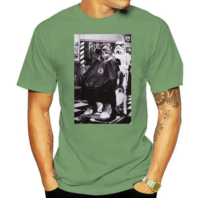 T-Shirt Nera Da Uomo Chewbacca C3Po Taglio Di Capelli Taglia Xl T-Shirt A Figura Intera In Cotone