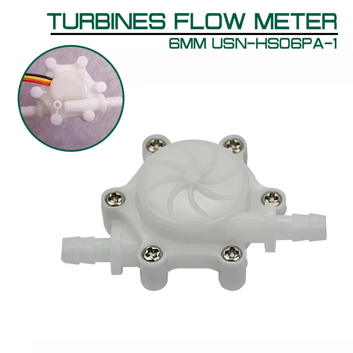 Turbines Flow Meter Hall Water Flow Sensor 6MM USN-HS06PA-1 0.15-1.5L/min For Drinking Machine Water Hose Barb End