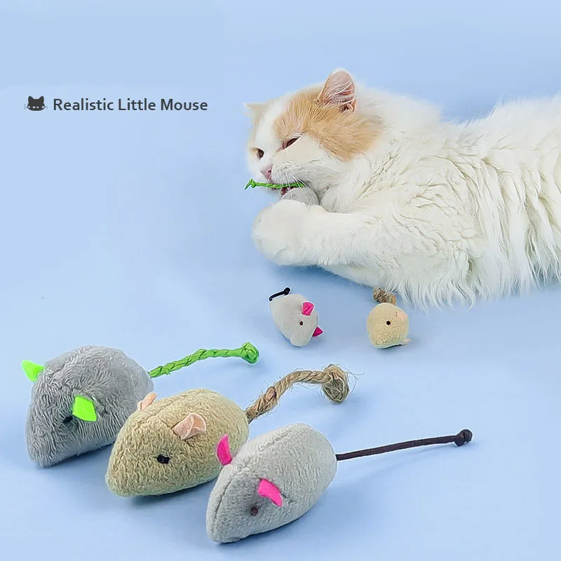 CatPlushToyChewMiniMouseShapeDesignCatmintinsideRealistic