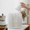 Rotatable Plastic Cup Storage Organizer 360°Dispenser 4 Compartment Cups and Lids Holder Detachable Desktop Coffee Cup Dispenser 4
