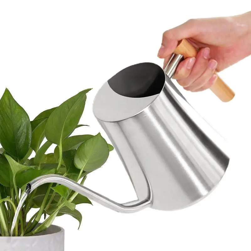 

1000ml Plant Watering Can Metal Portable Can With Long Spout Small Stainless Steel Gardening Watering Indoor Outdoor Accessories