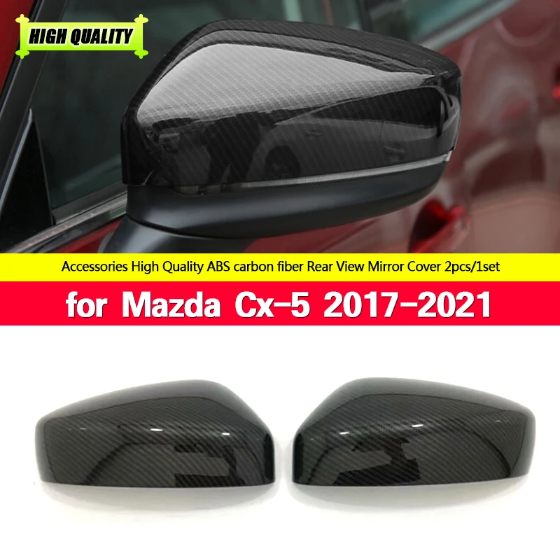 

Side Door Mirror Carbon Fiber Look Rear View Rearview Caps Trim Car Covers Overlays Styling For Mazda CX-5 CX5 2017-2021 KF