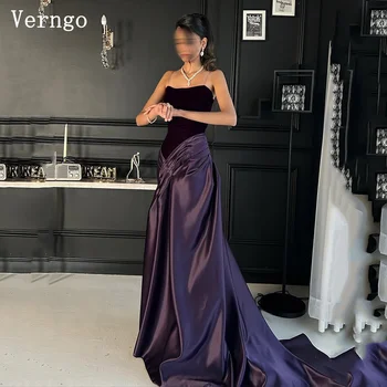 Purple Velvet Evening Dress 1