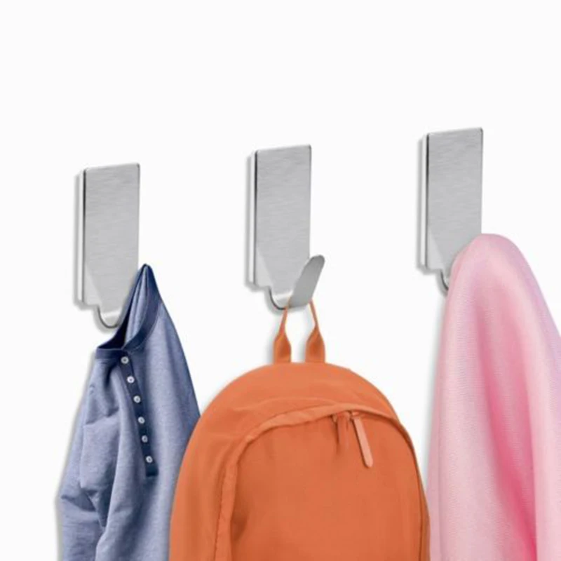 

Wall Door Stainless Steel Holder Kitchen Sticky Hanger Hook Robe Coat 12PCS Self Adhesive Bathroom Durable New