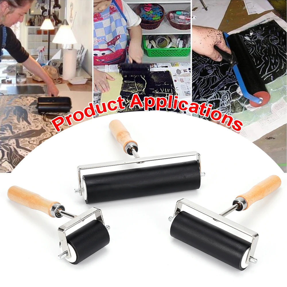 5/10/15cm Rubber Roller Professional Hard Print Ink Roller Stamping Construction Tool Art Craft Paint Decorating Tool Accessorie