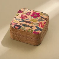 Original Highend Cork Jewelry Box Portable Travel Earrings Rings Necklaces Storage Box New Retro Cork Jewelry Box RingsNecklaces 2