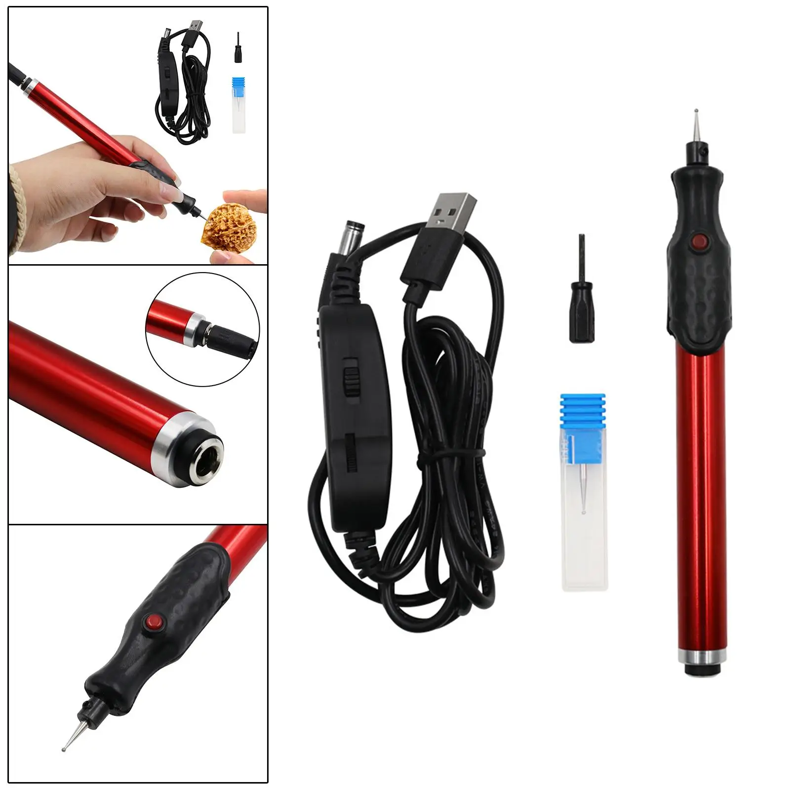Electric Engraving Pen Etching Pen DIY Graver Tool for Wood Jewelry Ceramics