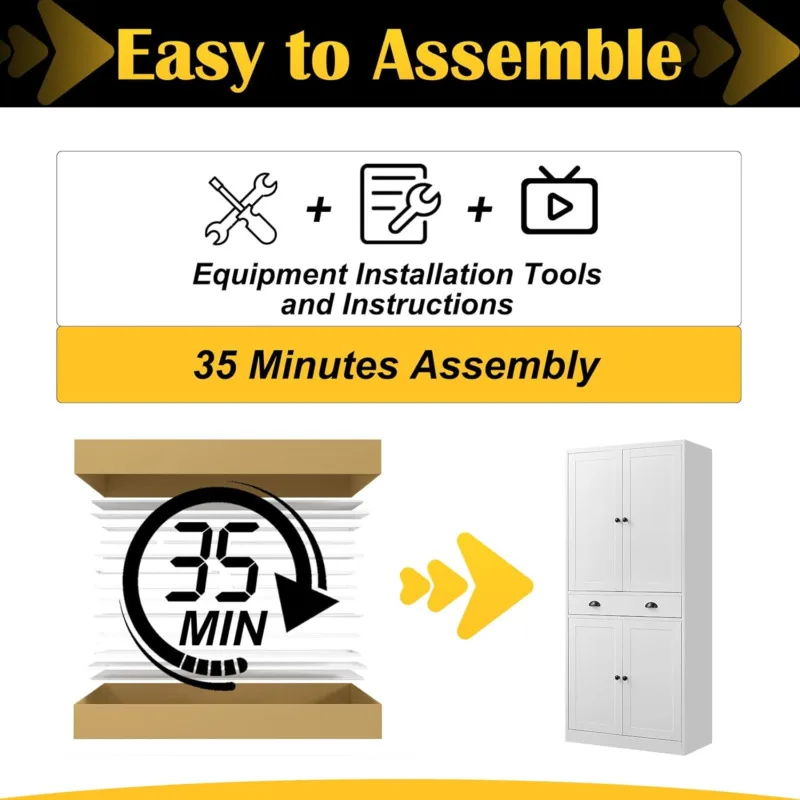 71&rdquo; Food Pantry Storage Cabinet with Drawer Kitchen Cupboard Storage Cabinet with Doors Tall for Pantry,Kitchen