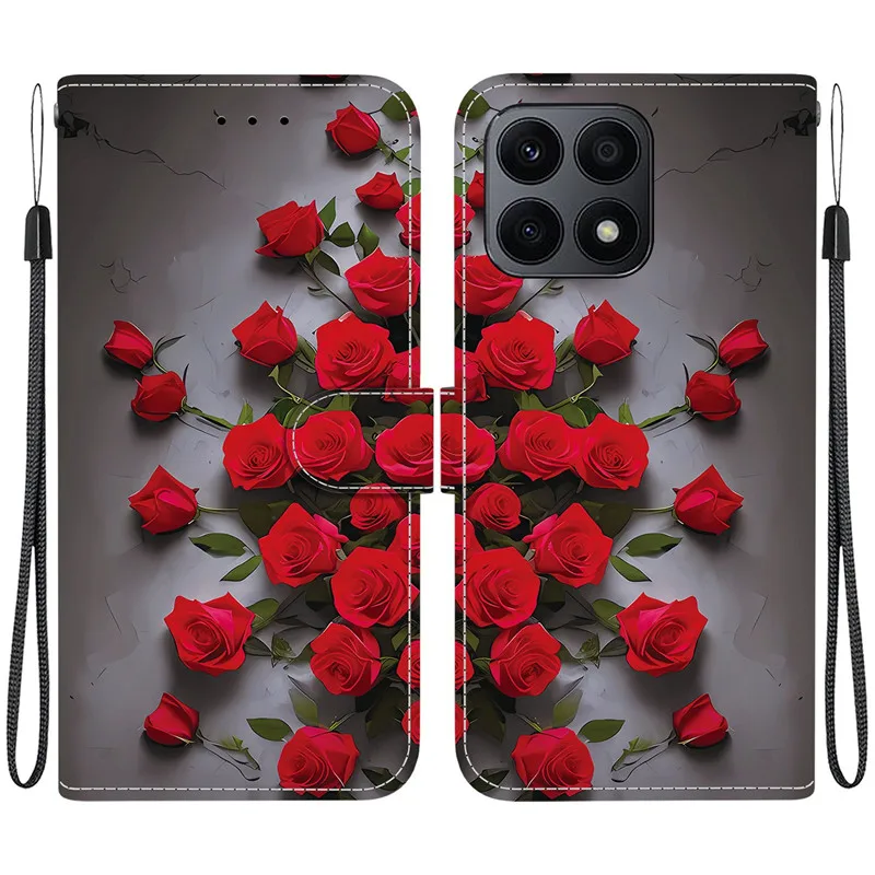 Elegant Colored Flower Wallet Phone Case with 3D Pattern - Cute Flip Leather Cover