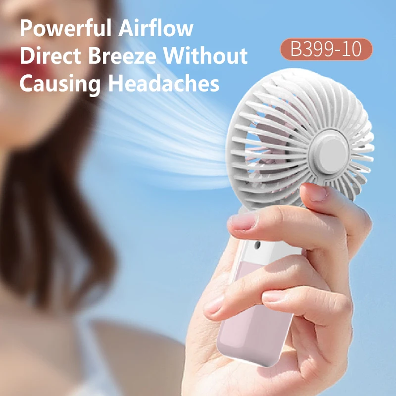 Compact USB Rechargeable Quiet Mini Fan with Base for Travel, Office, and Dorm Use