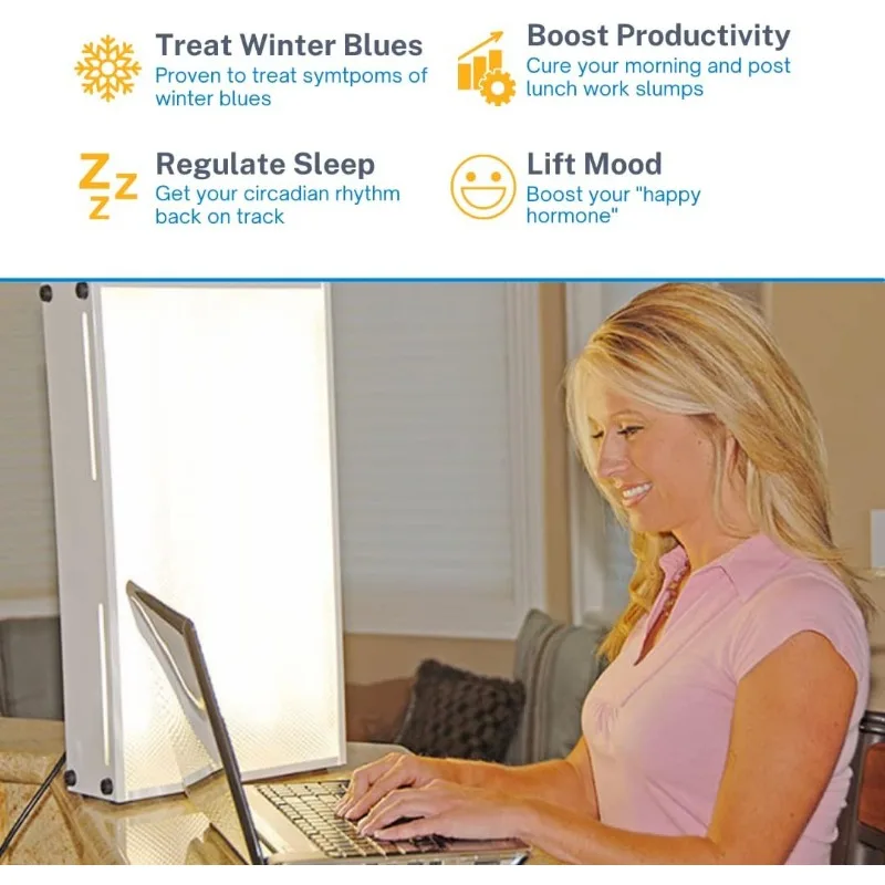 Alaska Northern Lights&trade; Northstar-10,000-25,000 LUX UV Free Light Therapy Lamp at 24 inches, Multi-Person use, Low Glare